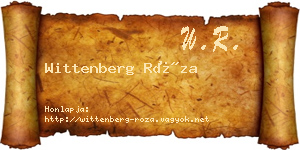 Wittenberg Róza névjegykártya